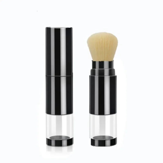 2 in 1 Foundation Brush Makeup Brush Empty Travel Blush with Refillable Loose Powder Bottle Jar Makeup Beauty Tools