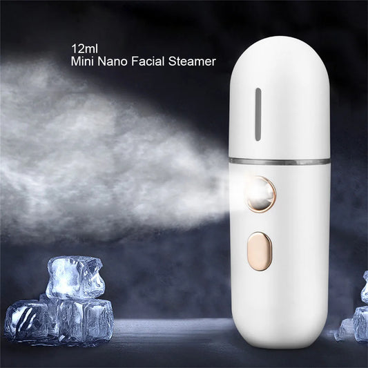 30ml Mini Facial Steamer Mist Sprayer Nano Mister Hydrating Face Mist Spray Bottle Humidifier Spa Skin Care Moisturizing