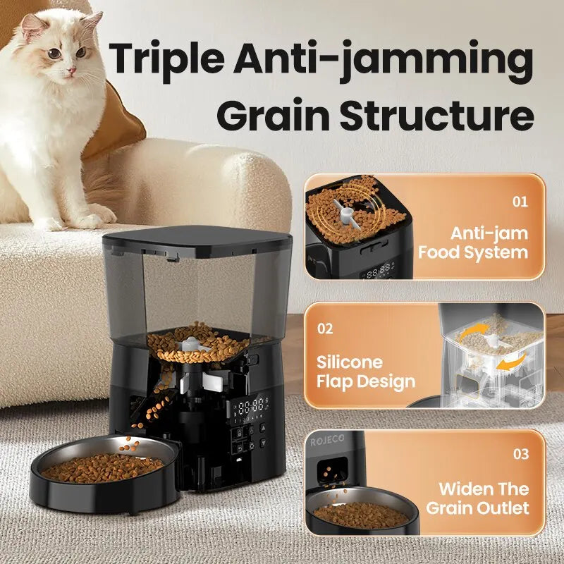 Automatic Pet Feeder Button Version Auto Cat Food Dispenser Accessories Smart Control Pet Feeder For Cats Dog Dry Food